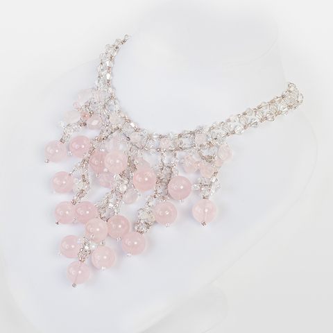 Korino I - Rose Quartz & Moonstone Neckpiece