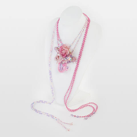 Korino I - Floral Pink Gem Neckpiece
